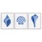 Stupell Industries Blue Chinoiserie Seashells 3pc Framed Giclee Set, design by Courtney Prahl